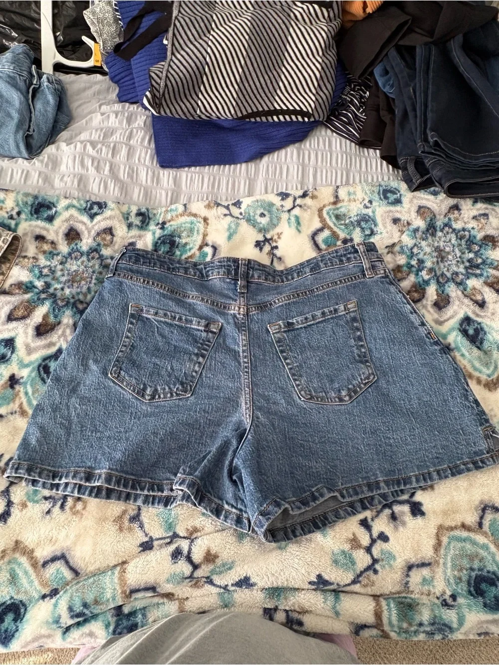 wild fable Light Blue High-Rise Denim Shorts - Picture 3 of 3